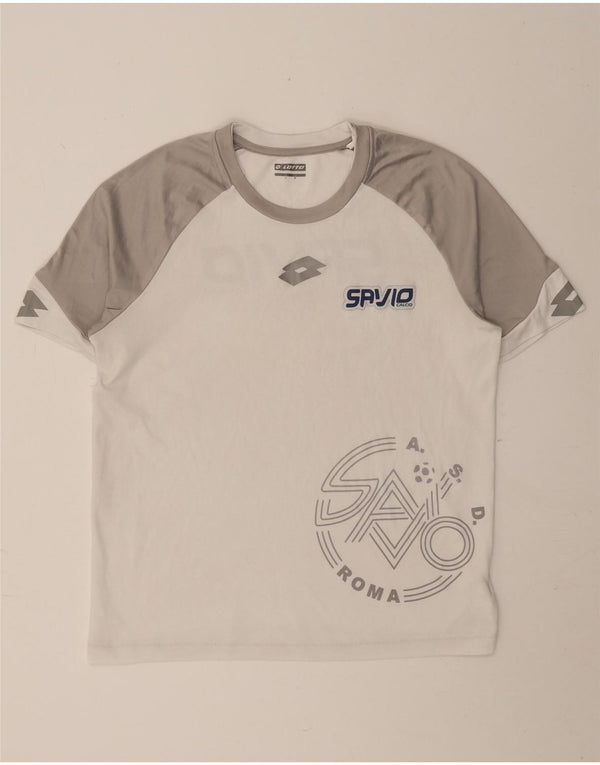 LOTTO Mens Graphic T-Shirt Top Medium White Colourblock Polyester