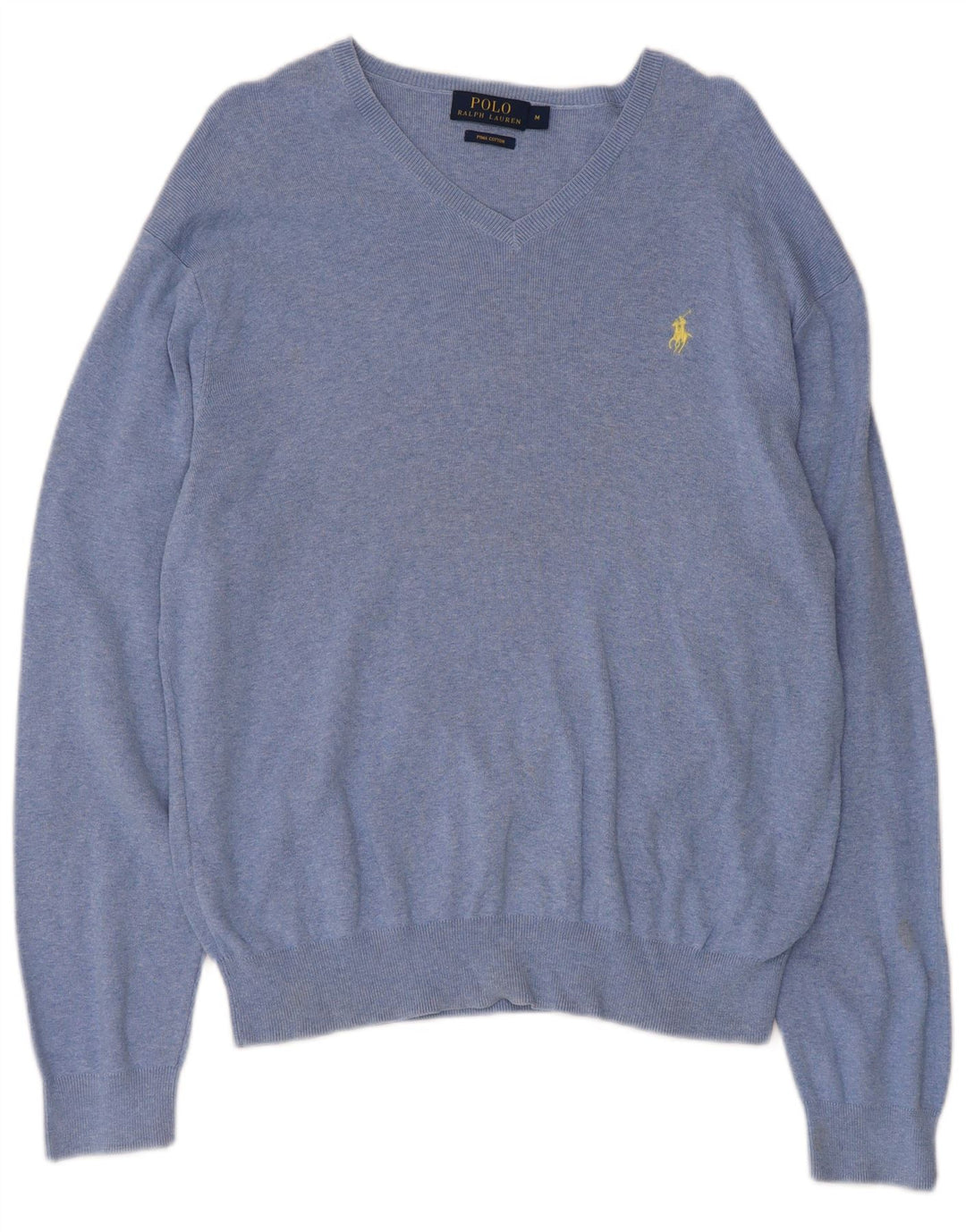 Мужской джемпер с v-образным вырезом Polo Ralph Lauren, средний синий