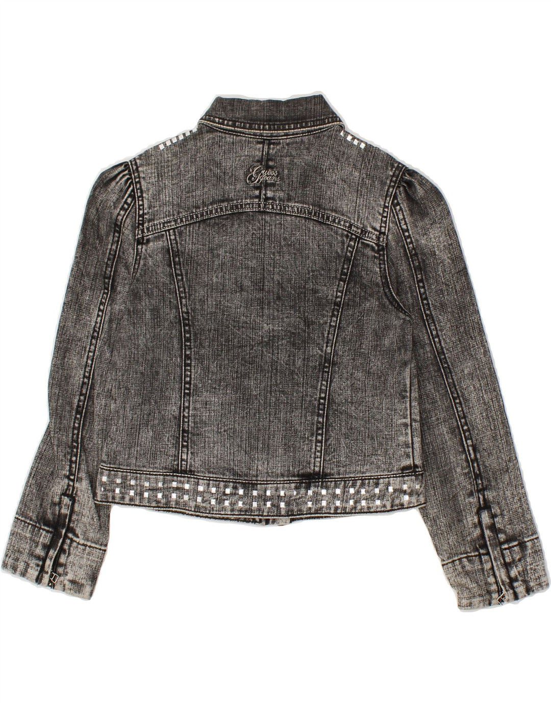 GUESS Girls Crop Denim Jacket 4-5 Years Small Grey Cotton Vintage Guess and Second-Hand Guess from Messina Hembry 
