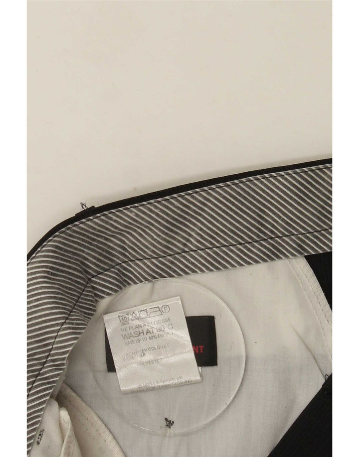 Мужские прямые костюмные брюки Marks & Spencer W40 L33, черный полиэстер