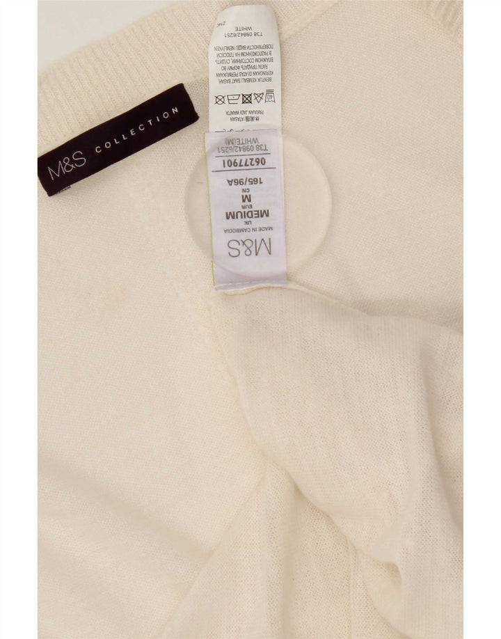 Женский удлиненный открытый кардиган Marks & Spencer UK 14, средний белый