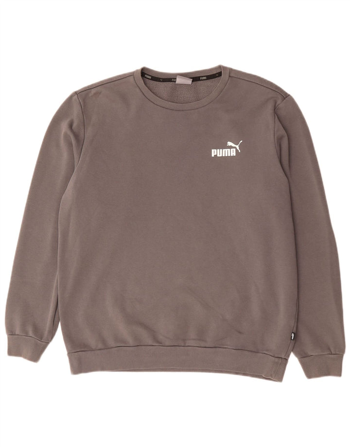 Мужской свитер Puma, большой серый хлопковый джемпер