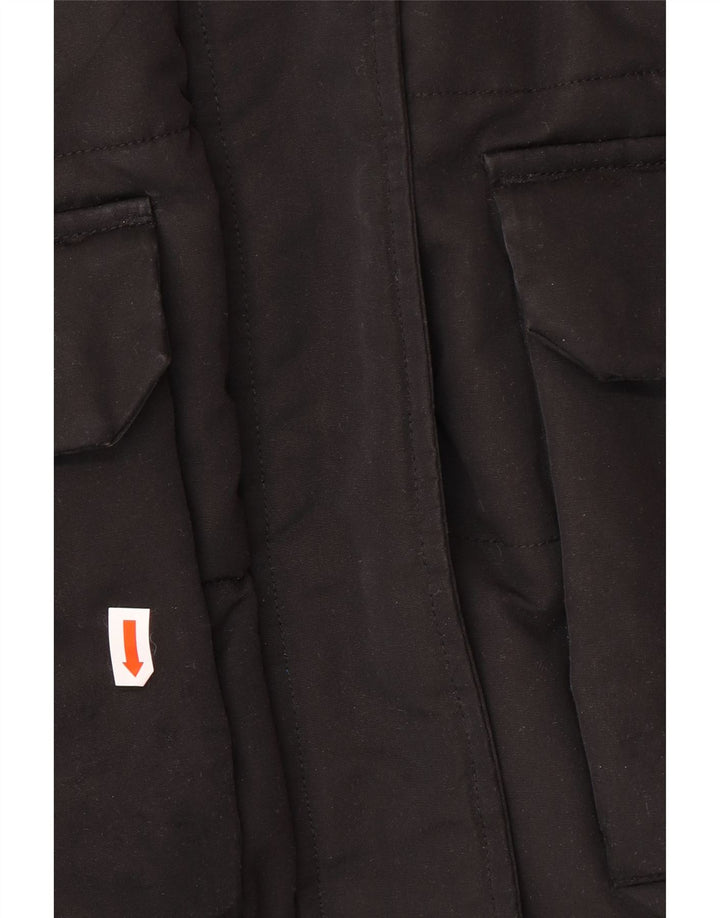 Женская стеганая куртка свободного кроя Superdry UK 10, маленькая черная зимняя