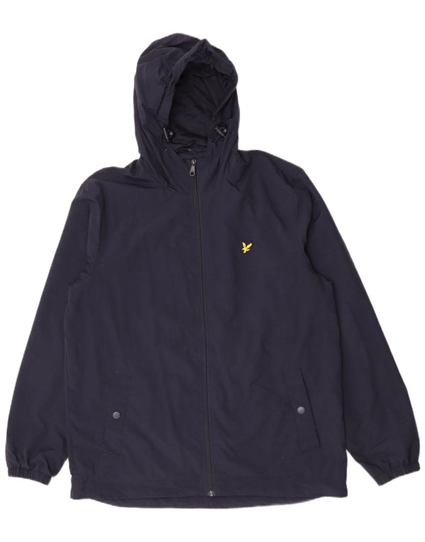 Мужская дождевик с капюшоном Lyle & Scott UK 42 XL, темно-синий, нейлон