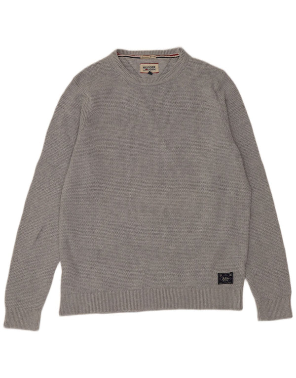 Мужской джемпер с круглым вырезом Tommy Hilfiger 2XL, серый хлопок