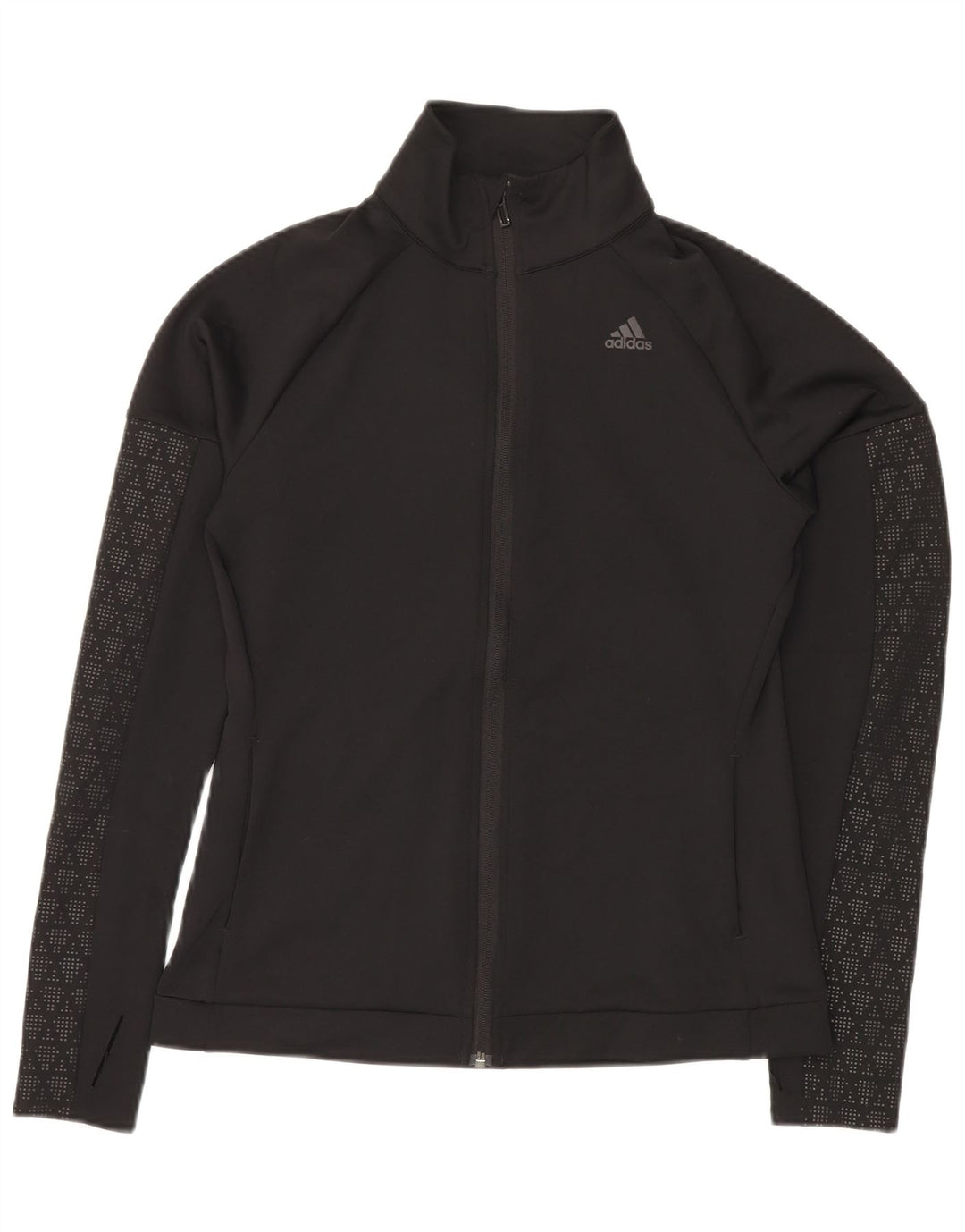 Женский спортивный костюм ADIDAS Climalite, верхняя куртка UK 12, средний черный с геометрическим узором