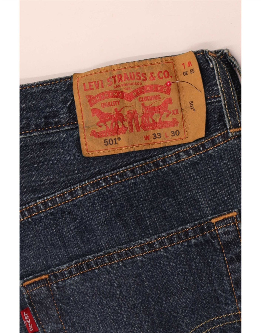 Мужские прямые джинсы Levi's 501 W33 L30 синие, хлопок