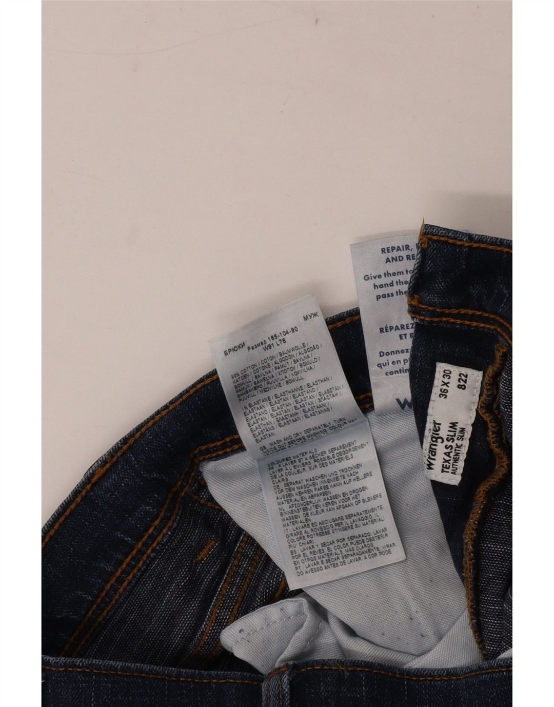 Мужские джинсы Wrangler Texas Slim W36 L30, темно-синие, хлопок