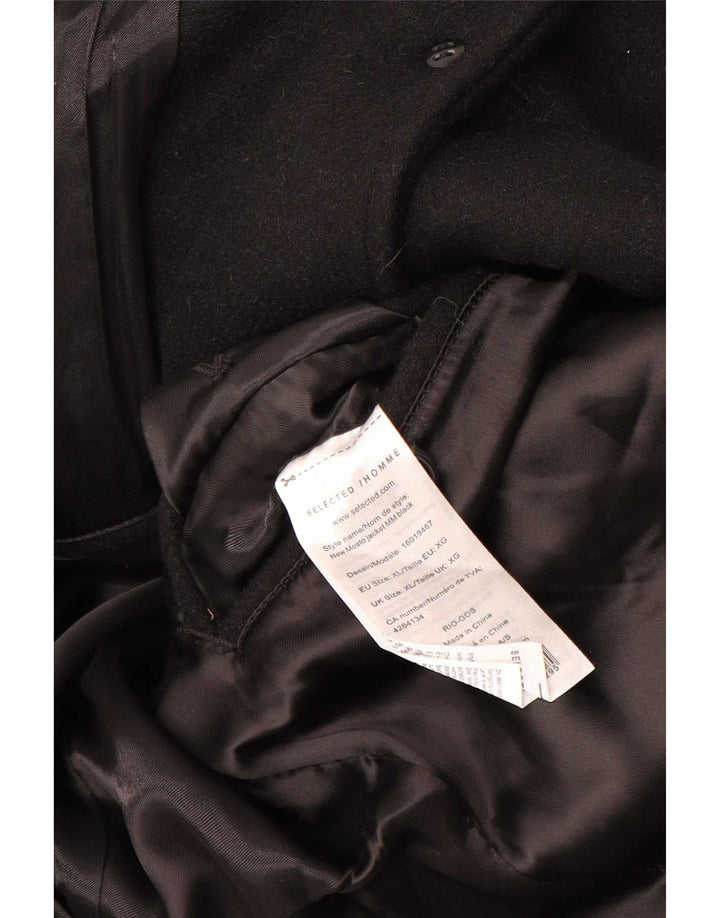 Мужское пальто Selected Homme UK 42 XL, черное шерстяное