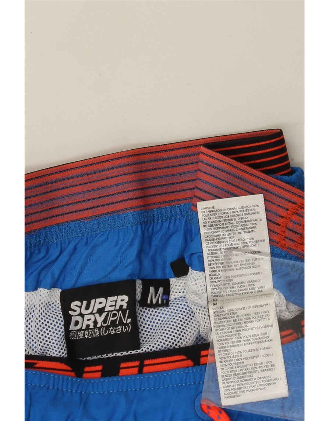 SUPERDRY Мужские шорты для плавания с рисунком, средний синий, полиэстер