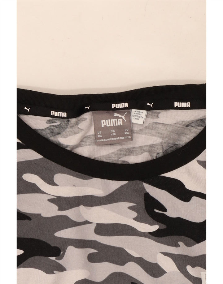 Мужская футболка PUMA Top 2XL Серый камуфляжный хлопок
