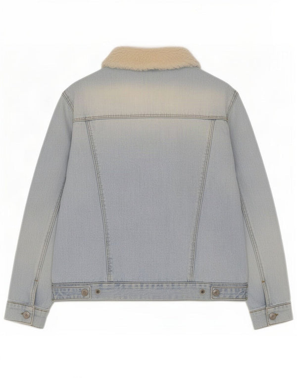 Женская джинсовая куртка Topshop Sherpa UK 10, маленькая синяя, хлопок с цветными блоками