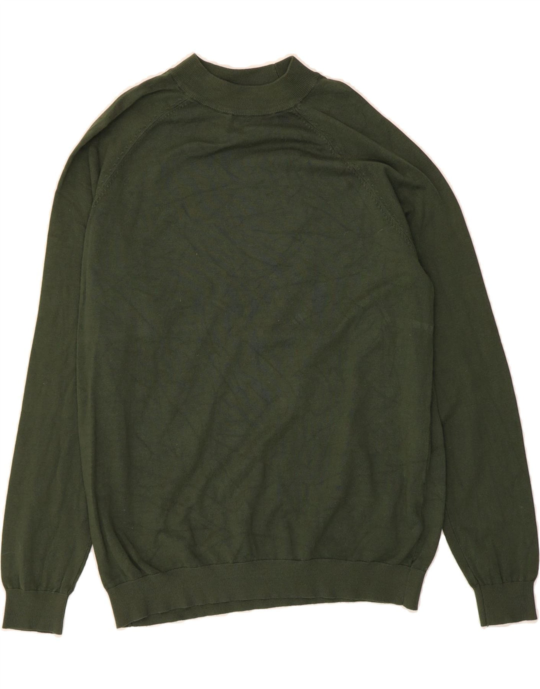 ZARA Mens Turtle Neck Jumper Sweater Large Green Viscose Vintage Zara and Second-Hand Zara from Messina Hembry 