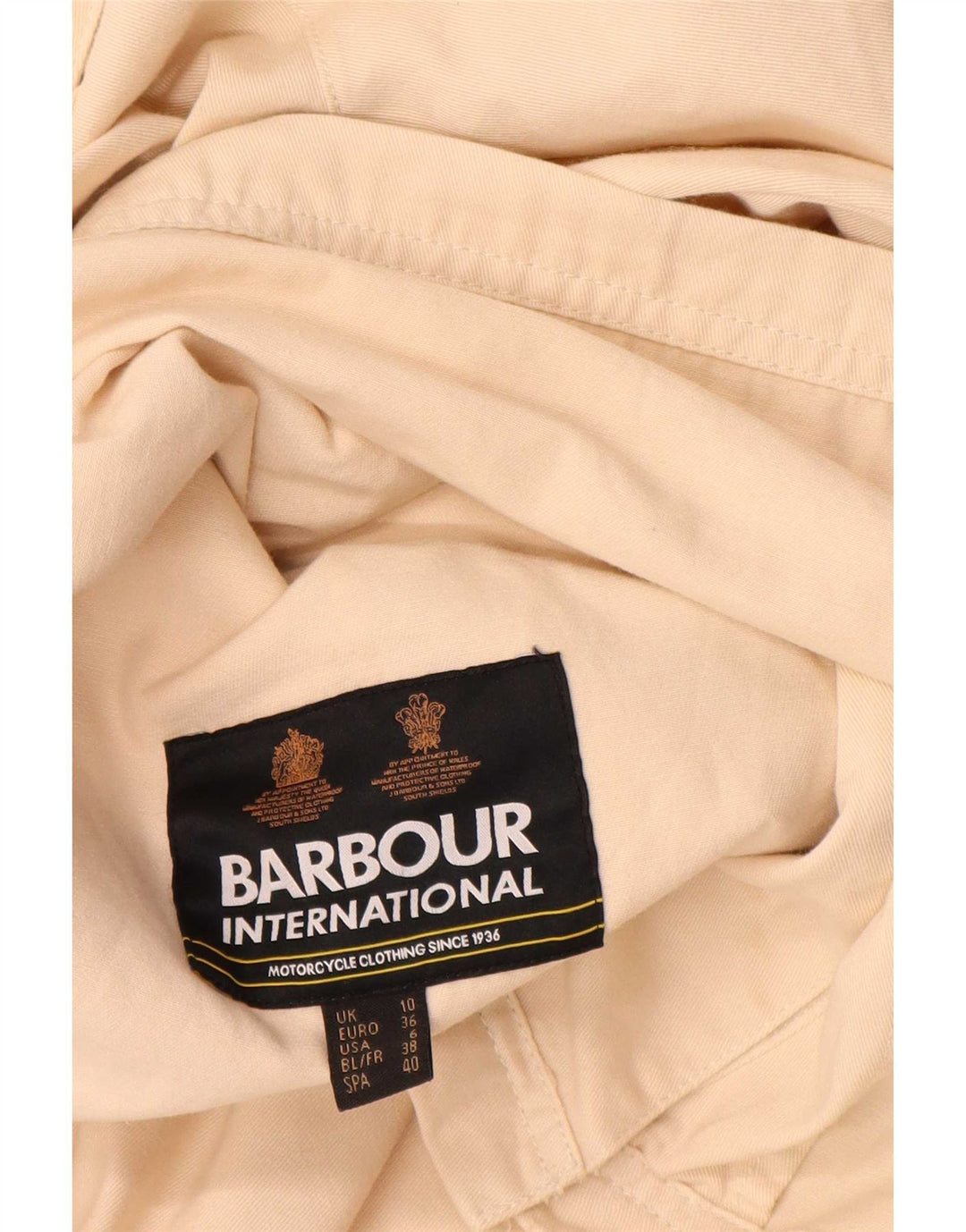 Женский бомбер большого размера Barbour UK 10, маленький, бежевый, хлопок