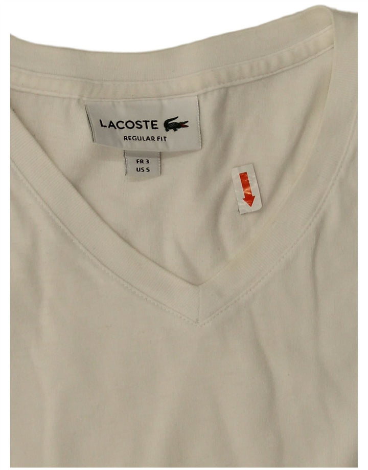 Мужская футболка стандартного кроя Lacoste, размер 3, маленькая, белый хлопок