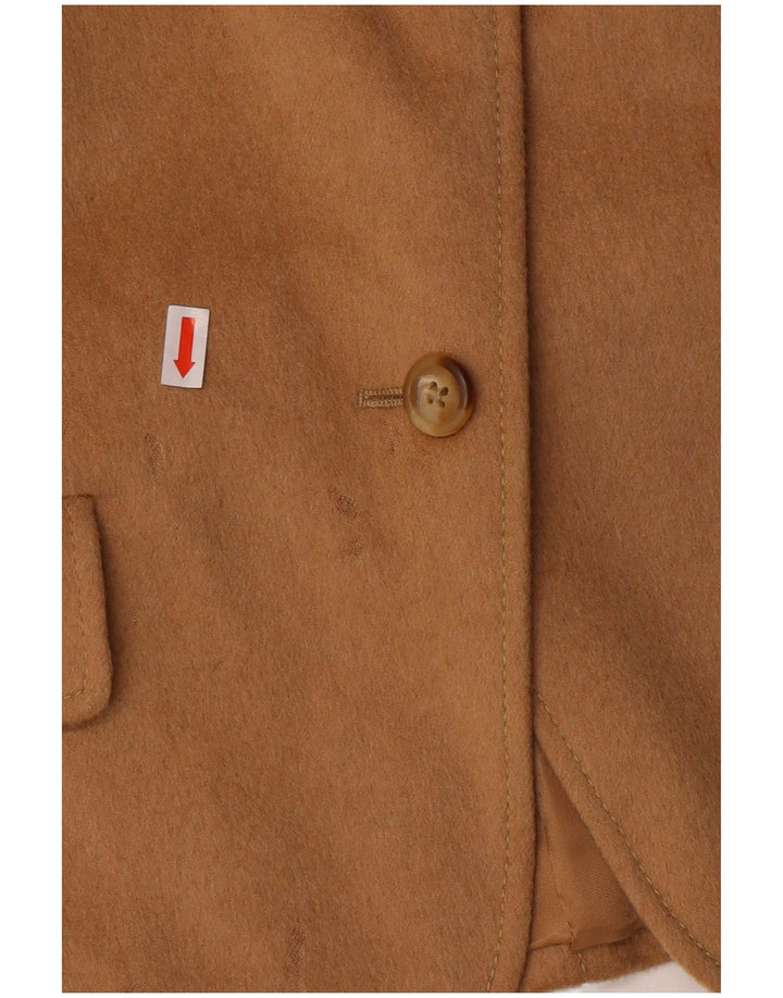 MAX MARA Женский пиджак на 4 пуговицах, Великобритания, 14, большой, бежевый, классический, из верблюжьей шерсти