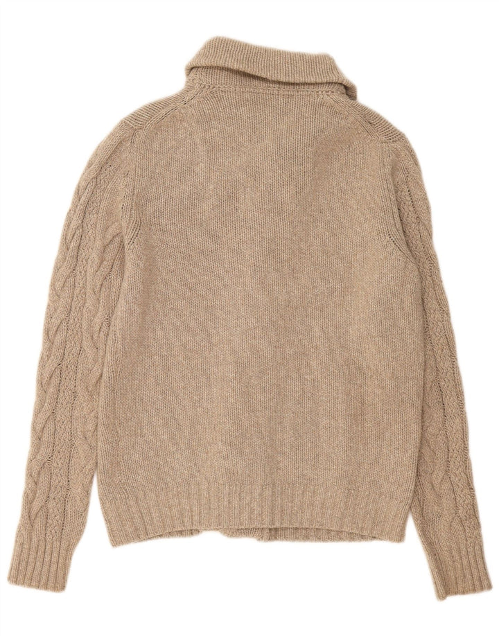Мужской кардиган Massimo Dutti, большой бежевый шерстяной свитер