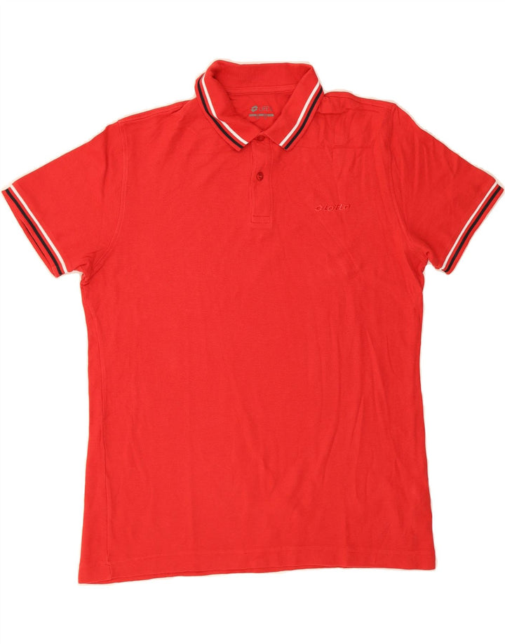 LOTTO Mens Polo Shirt XL Red Cotton Vintage Lotto and Second-Hand Lotto from Messina Hembry 