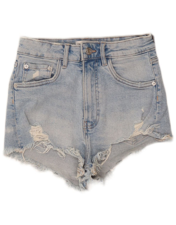 Женские джинсовые шорты Zara EU 34 2XS W24, синие, хлопок