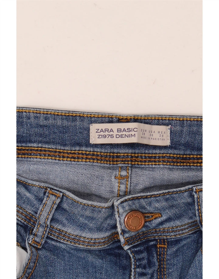 Женские узкие джинсы ZARA EU 38, маленькие W28 L30, синие