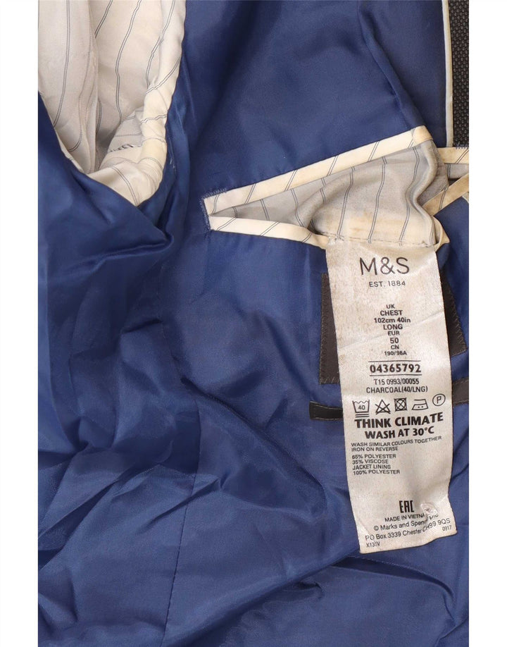 Мужской длинный пиджак с двумя пуговицами Marks & Spencer UK 40, средний серый