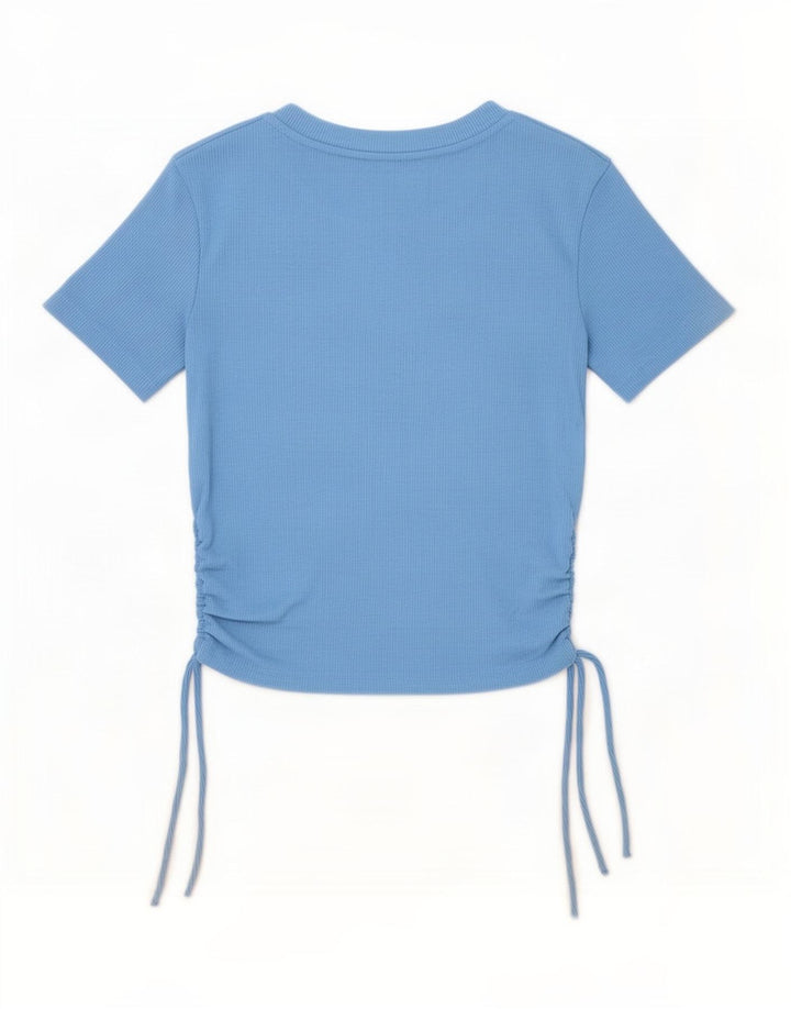 Женская укороченная футболка Zara Top UK 8, маленький синий полиэстер