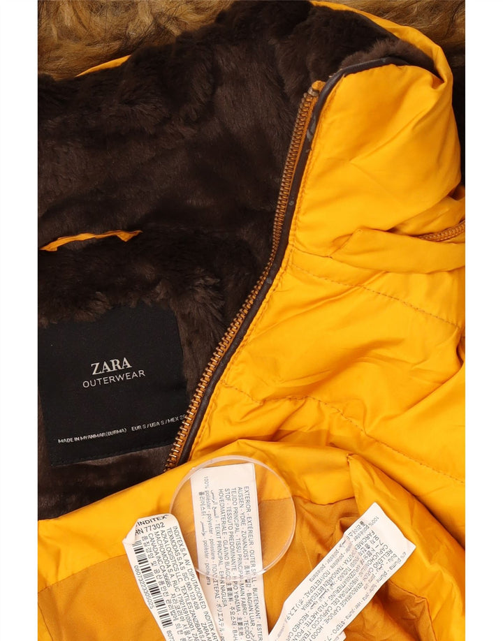 Женская стеганая куртка Zara UK 10, маленький желтый полиэстер