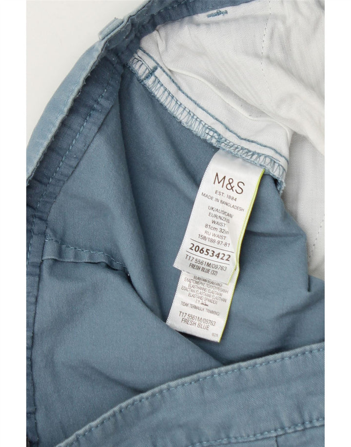 Мужские шорты чинос Marks & Spencer W32, средний синий хлопок
