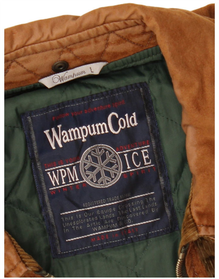 Мужская флисовая куртка WAMPUM UK 40, большая коричневая с геометрическим рисунком