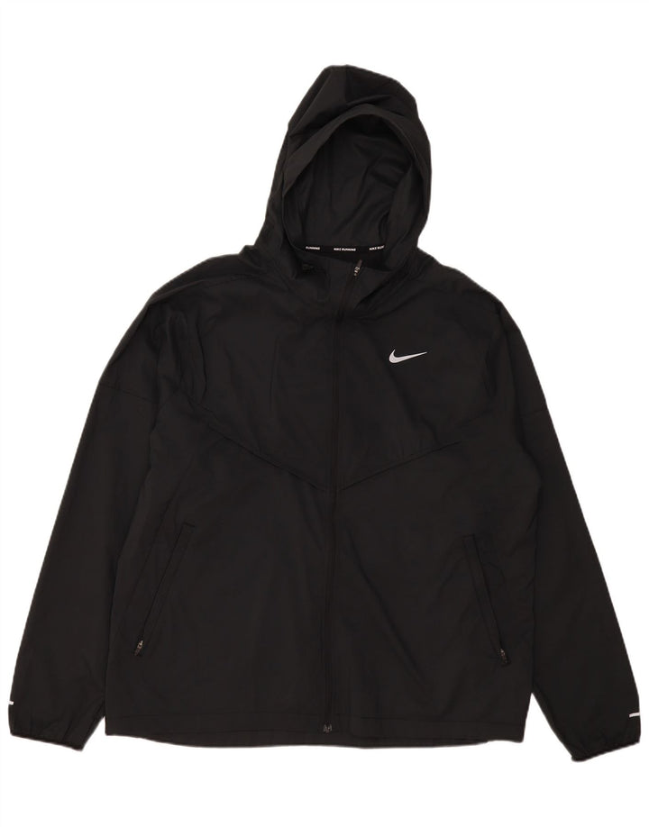 Мужская спортивная куртка с капюшоном Nike, большая черная полиэстер
