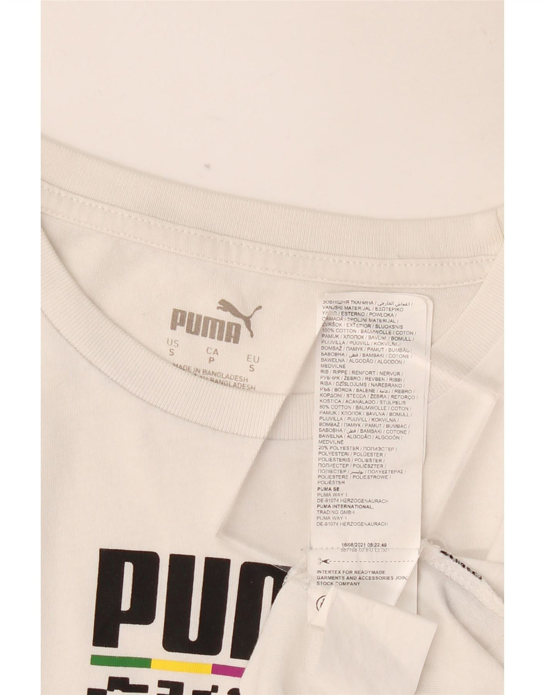 Мужская футболка с рисунком PUMA, маленький белый хлопок