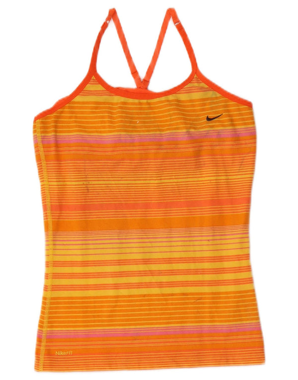 Женский жилет Nike Dri Fit UK 14/16, хлопок в большую оранжевую полоску