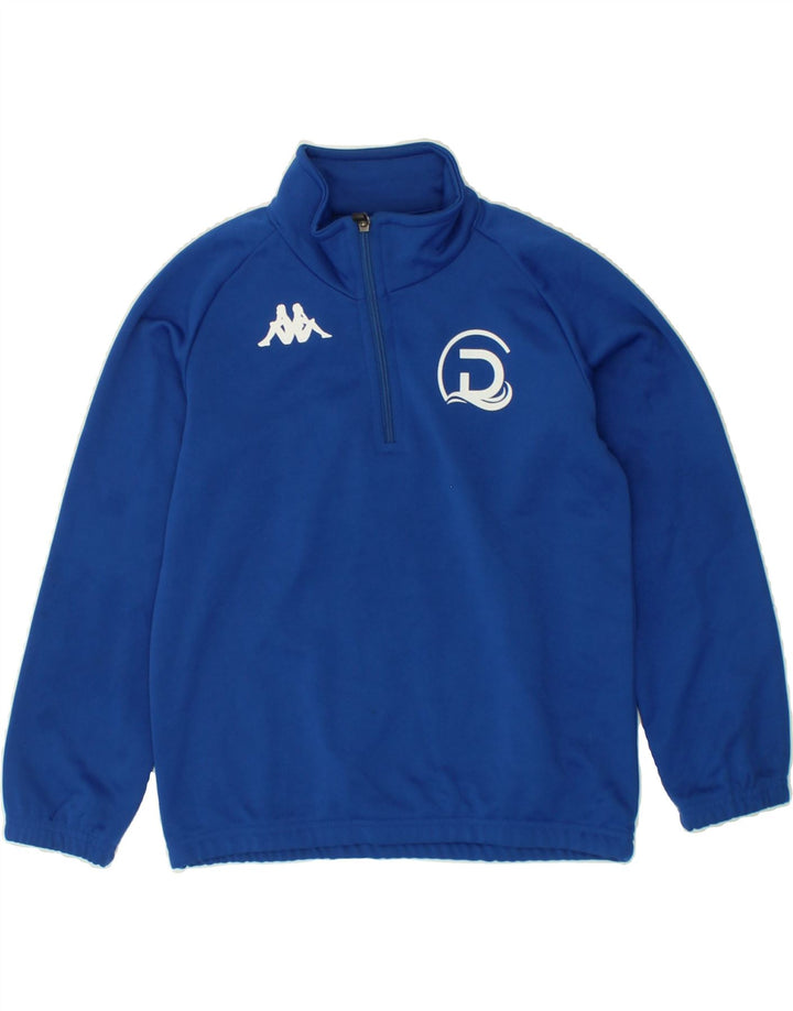 KAPPA Boys Graphic Sweatshirt Jumper 9-10 Years Blue Polyester Vintage Kappa and Second-Hand Kappa from Messina Hembry 