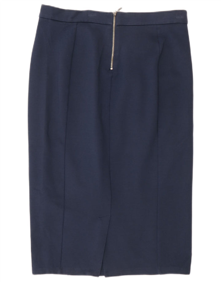 Женская юбка-миди Marks & Spencer UK 12 Medium W30 Темно-синий полиамид