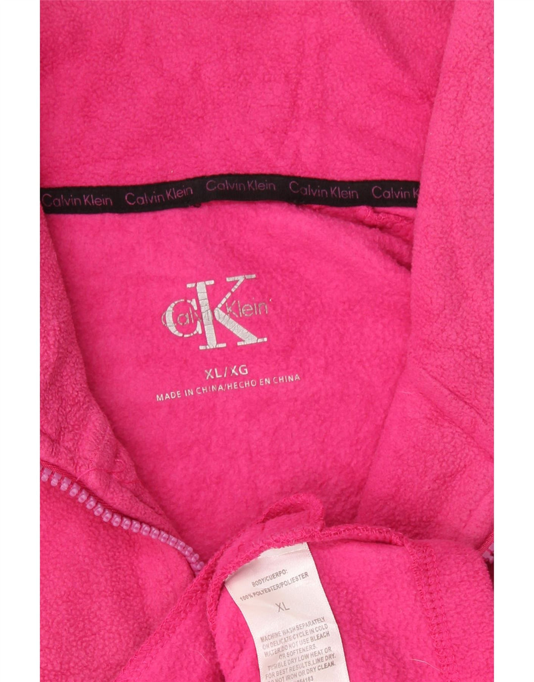 Женская флисовая куртка с графическим рисунком Calvin Klein UK 18 XL, розовый полиэстер
