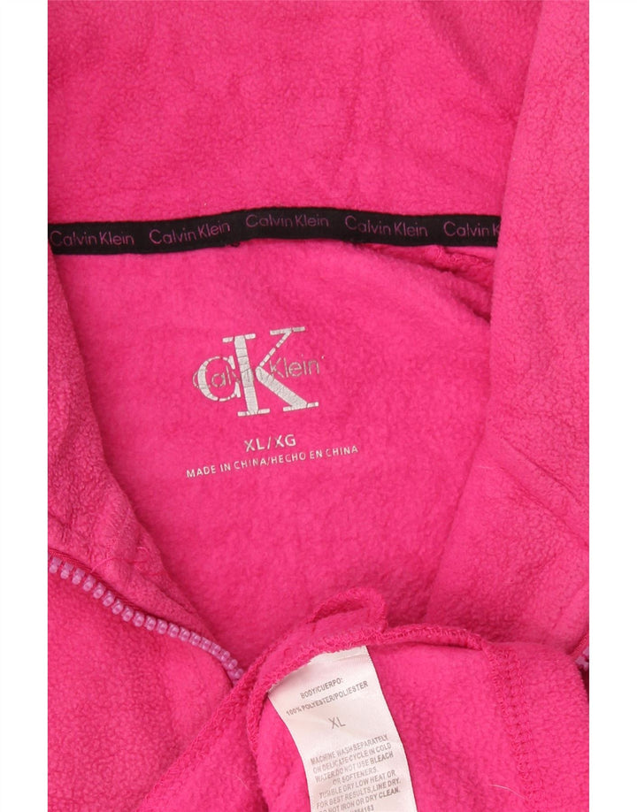 Женская флисовая куртка с графическим рисунком Calvin Klein UK 18 XL, розовый полиэстер