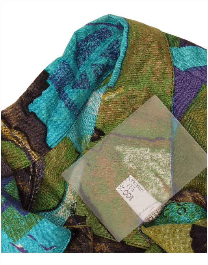 Винтажная женская блузка-рубашка с абстрактным узором, Великобритания, 22, 3XL, разноцветная