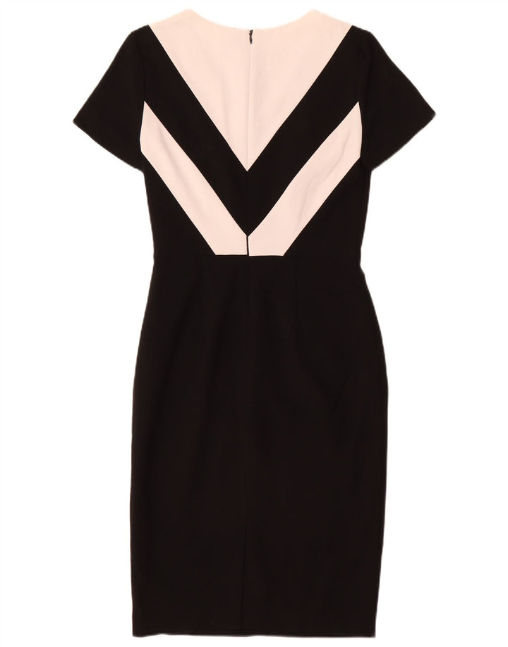 MARKS & SPENCER Womens Sheath Dress UK 8 Small Black Colourblock Polyester
