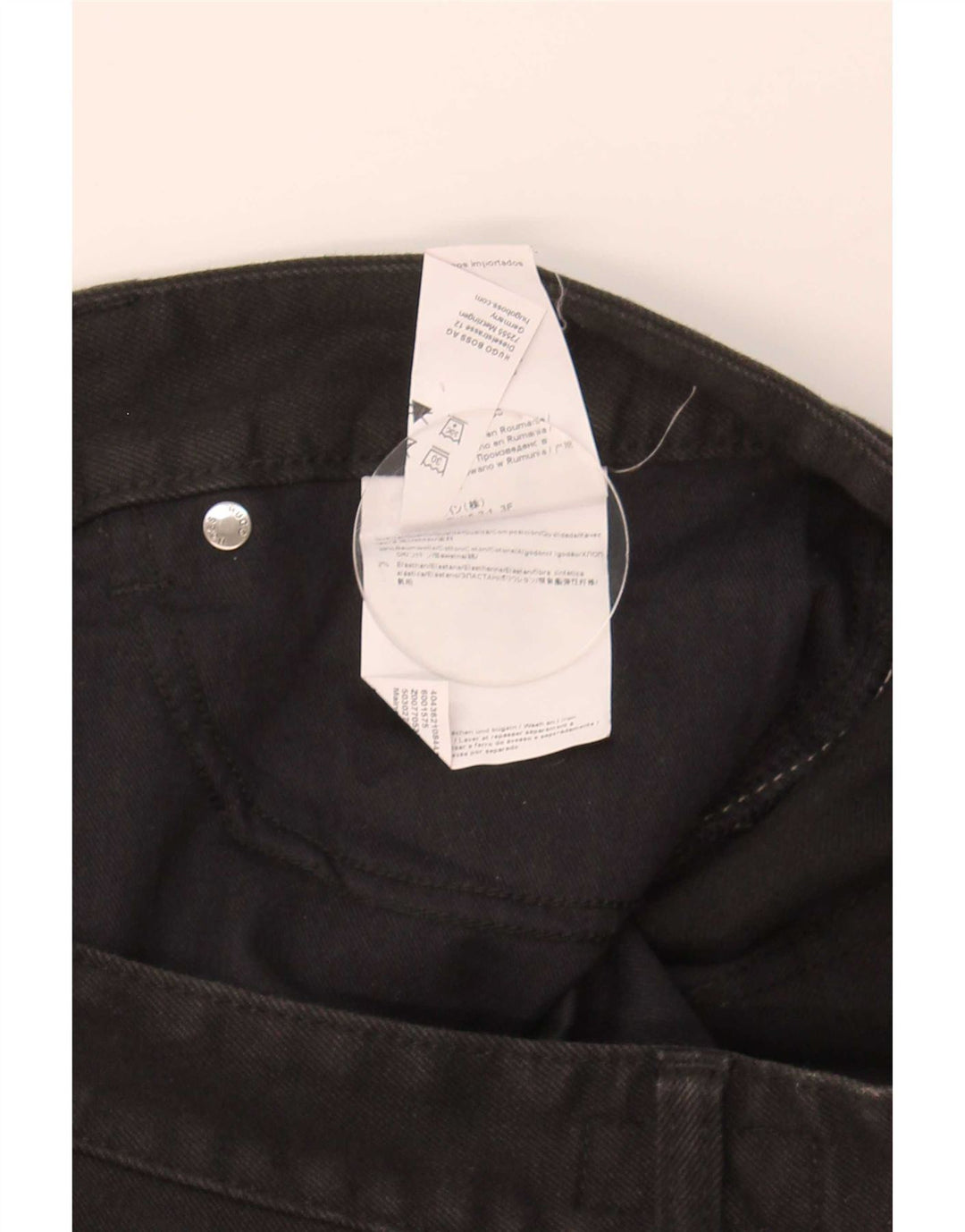 Мужские прямые джинсы Hugo Boss W34 L32, черный хлопок