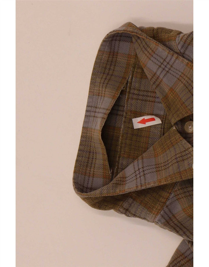 Мужская фланелевая рубашка Barbour в клетку цвета хаки, хлопок
