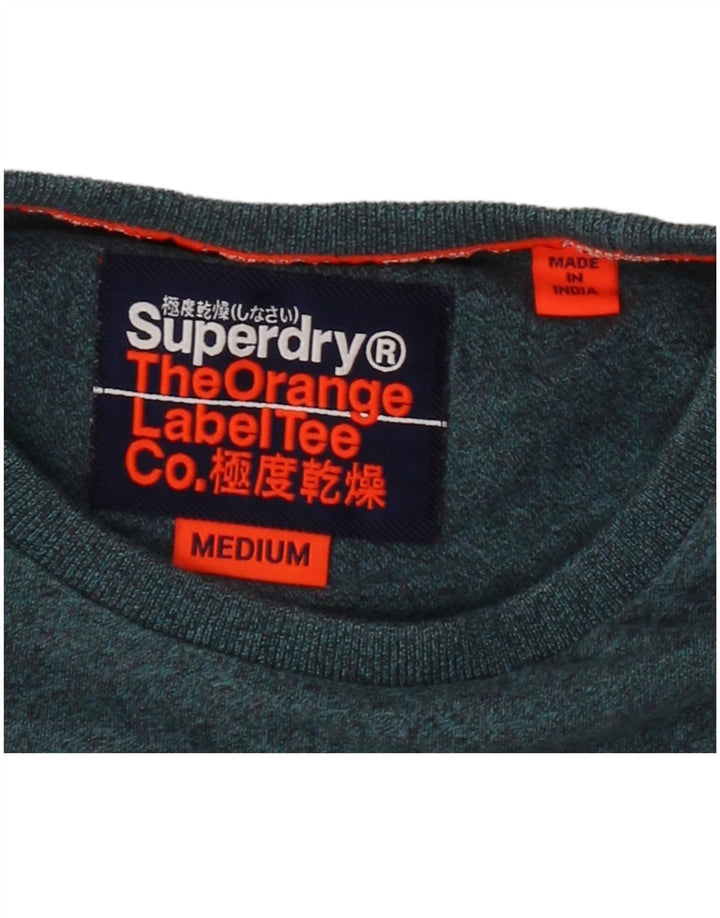 SUPERDRY Mens T-Shirt Top Medium Green Cotton