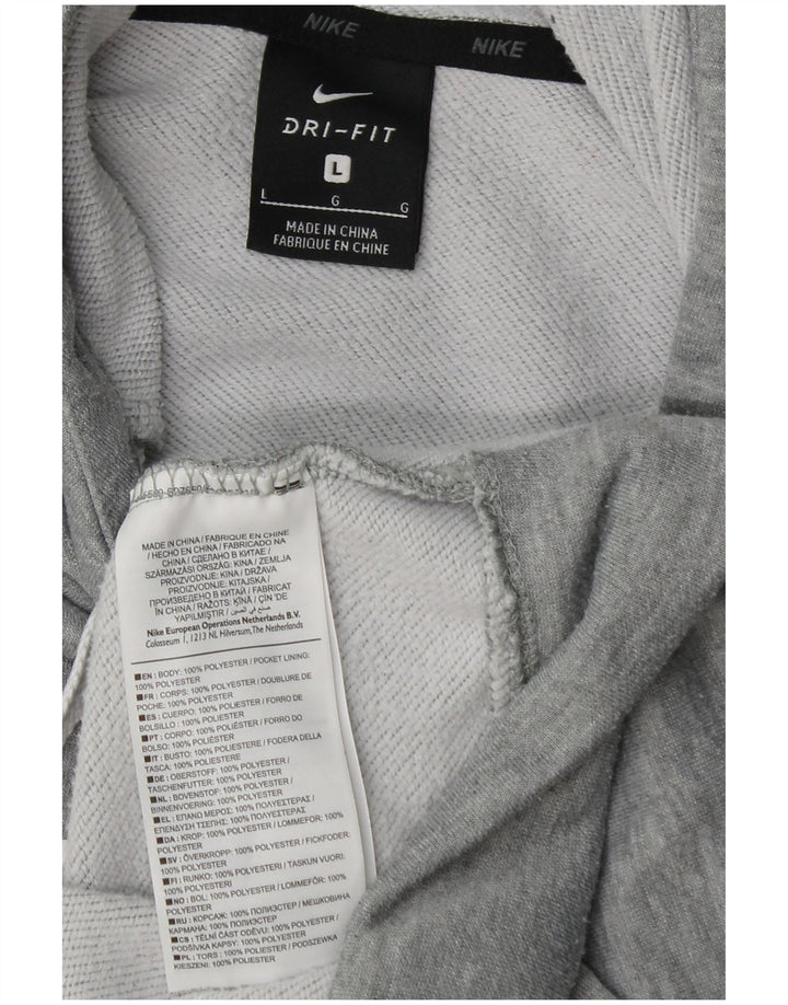 Мужской джемпер с капюшоном Nike Dri Fit с рисунком, большой серый полиэстер с крапинками