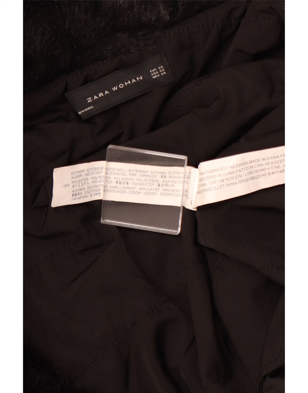 Женское пальто ZARA UK 6 XS, черный полиэстер