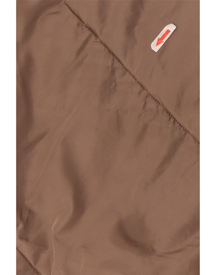 Женское длинное стеганое пальто с капюшоном Zara UK 18 XL, коричневый полиэстер