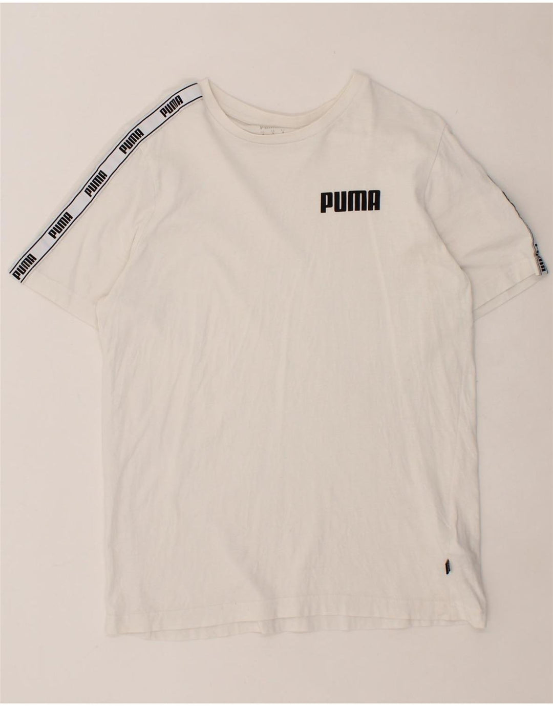 PUMA Mens Graphic T-Shirt Top Medium White Cotton Vintage Puma and Second-Hand Puma from Messina Hembry 