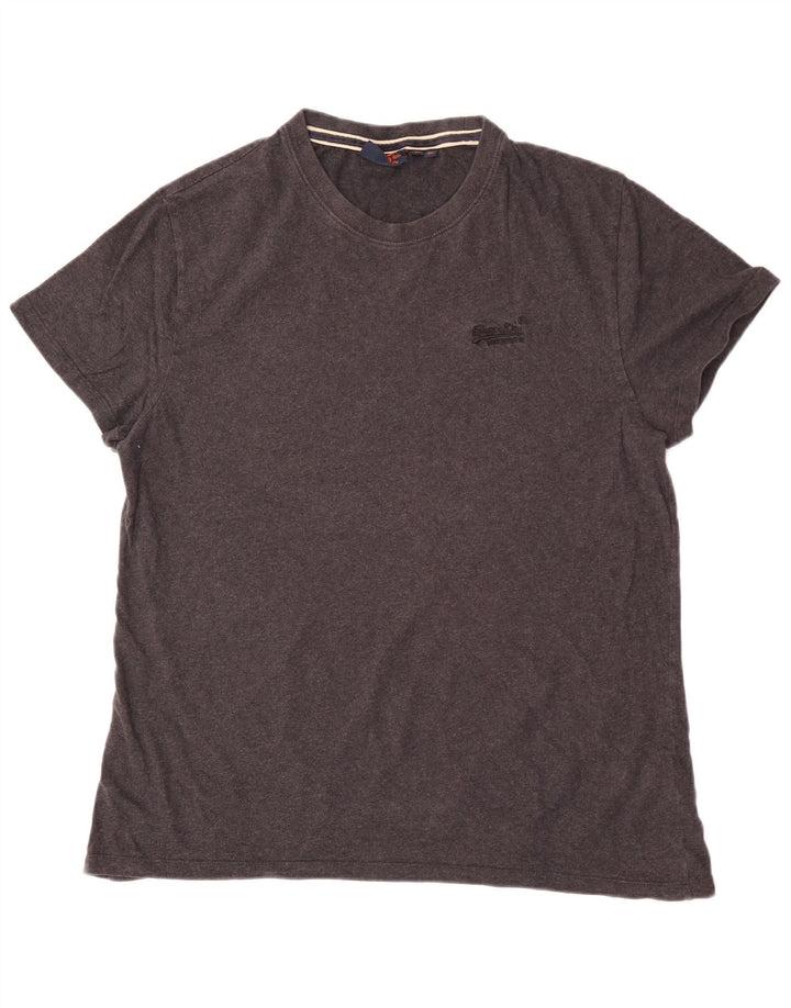 Мужская футболка с рисунком Superdry XL, серая, хлопок