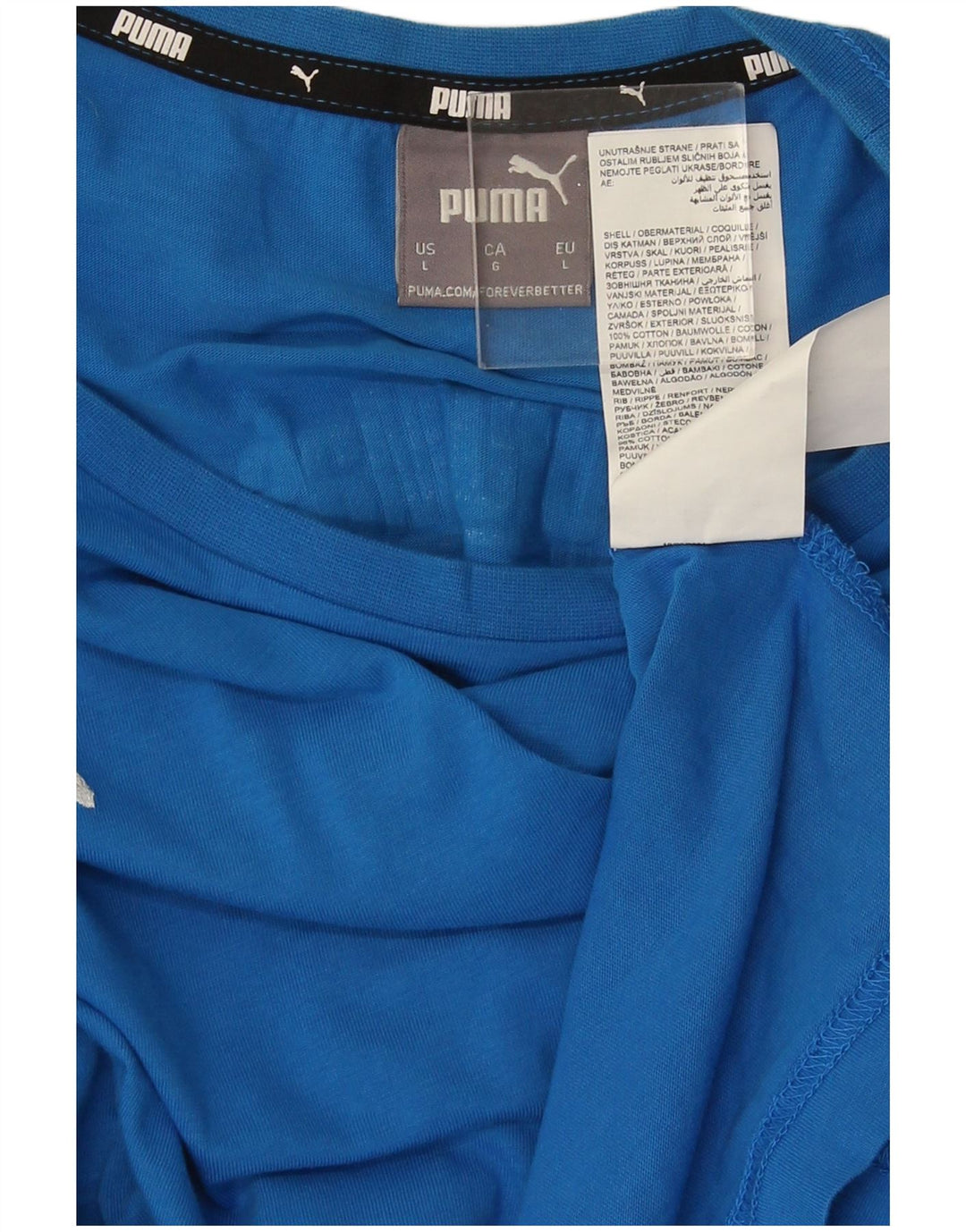 Мужская футболка с рисунком Puma, большой синий хлопок