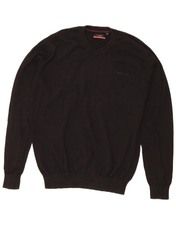 Pierre Cardin Mens Regular Fit V-Neck Jumper Sweater Medium Black Cotton