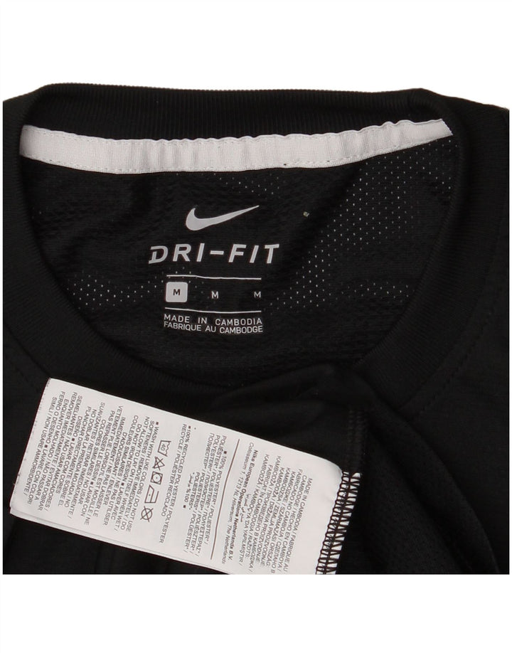 Мужская футболка Nike Dri Fit, средний черный полиэстер с цветными блоками