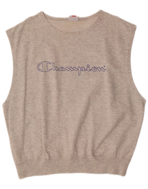 Мужской жилет с рисунком CHAMPION, большой серый хлопок